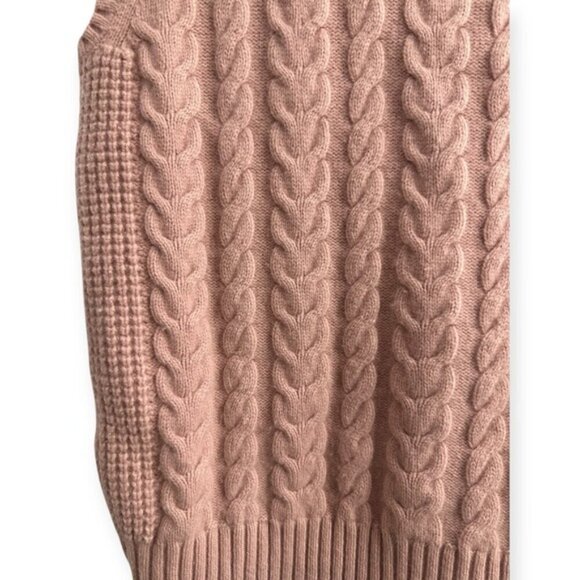 Aritzia Sunday Best MERINO WOOL cable knit Winston dusty pink Sweater Vest Sm - Picture 8 of 9